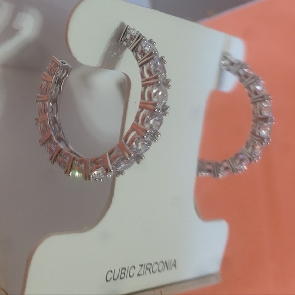 Rachel Zoe CZ Hoops - Picture 2 of 3